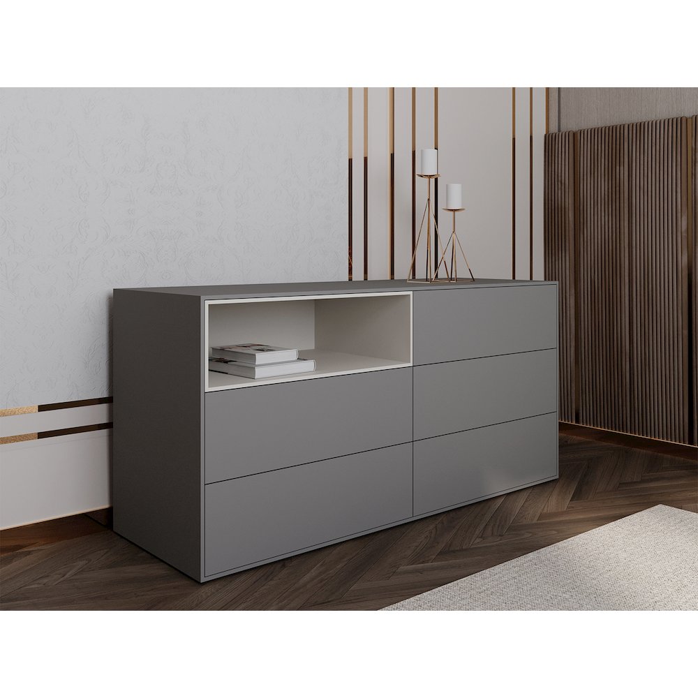 Santino Dresser In Dark Gray Matte. Picture 2