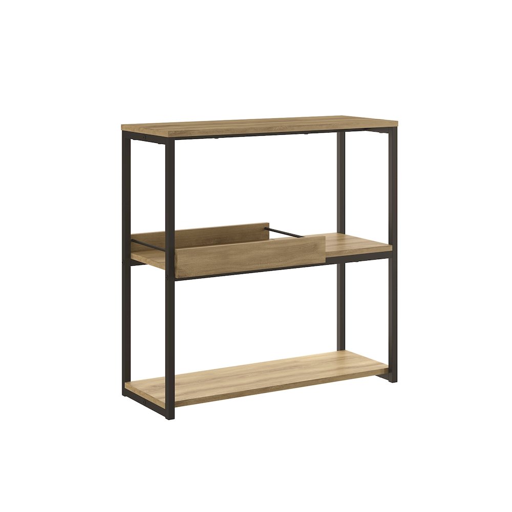 Noa Console Table In Oak Laminate With Storage. Picture 3