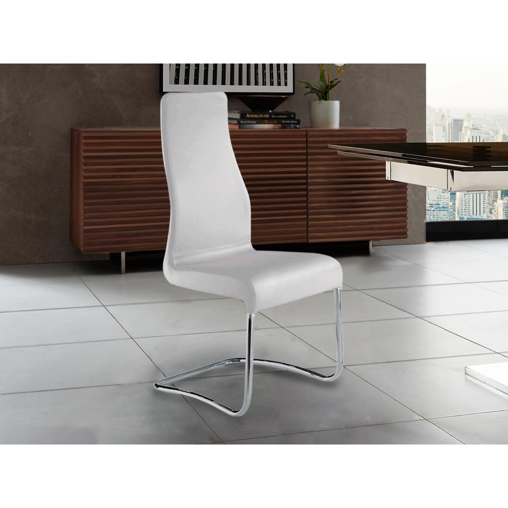 Florence dining chair in white top grain leather.. Picture 4