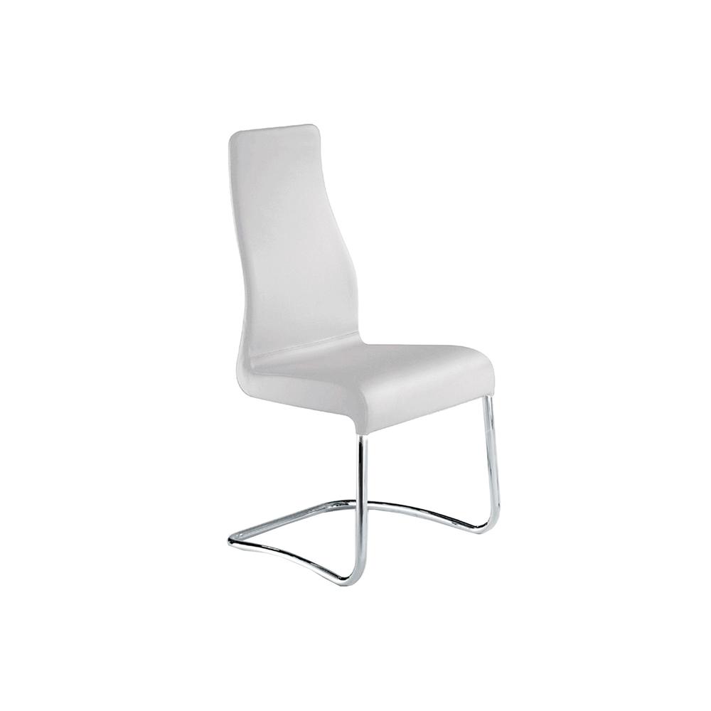 Florence dining chair in white top grain leather.. Picture 1