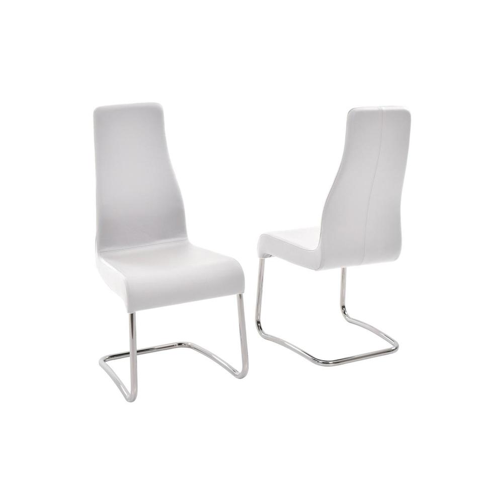 Florence dining chair in white top grain leather.. Picture 5