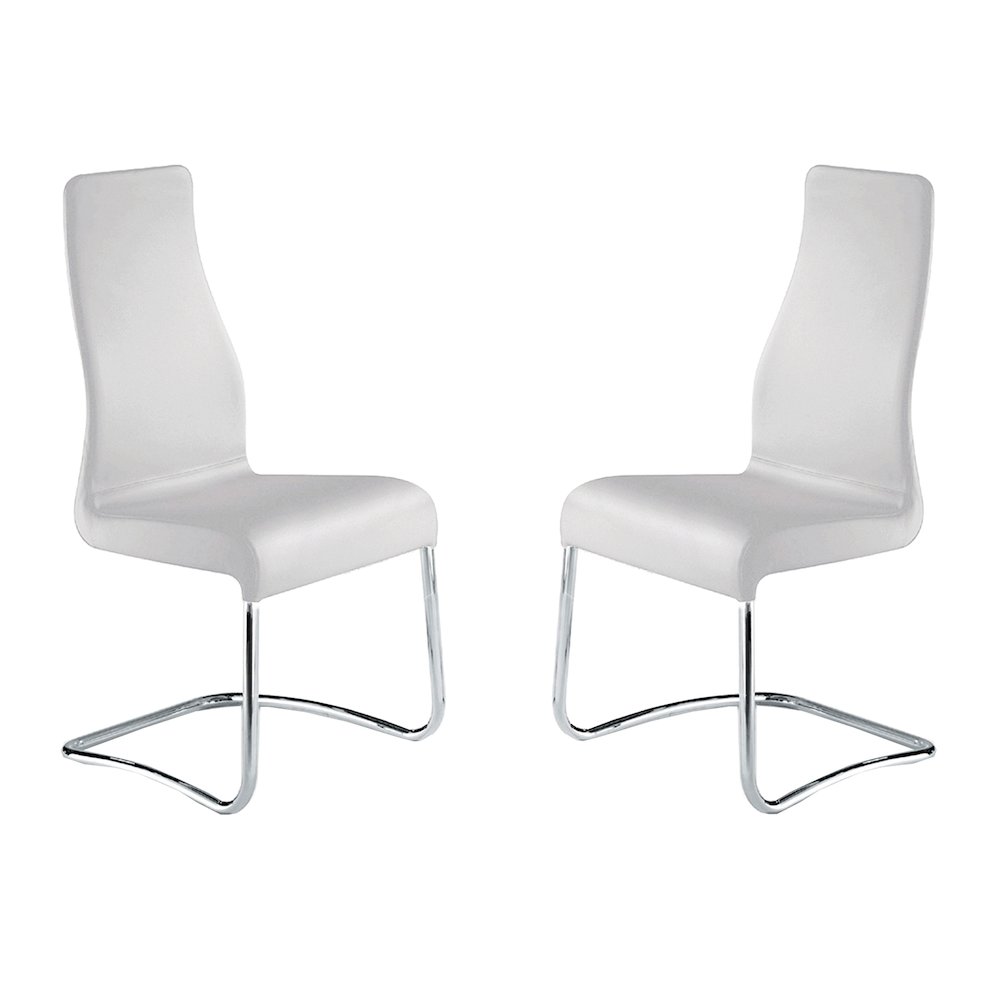 Florence dining chair in white top grain leather.. Picture 2