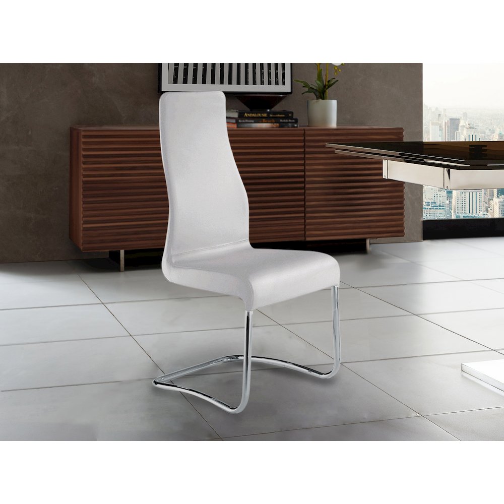 Florence dining chair in white top grain leather.. Picture 3