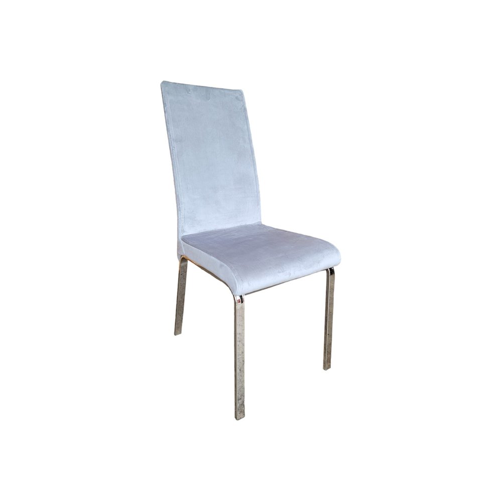 Loto Set Of 2 Dining Chair In Light Gray Velvet Fabric. Picture 4