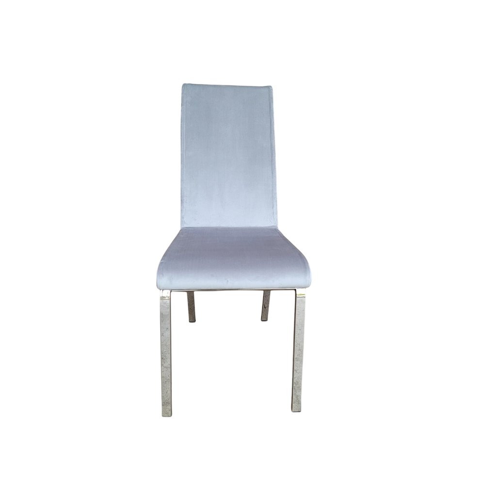 Loto Set Of 2 Dining Chair In Light Gray Velvet Fabric. Picture 1