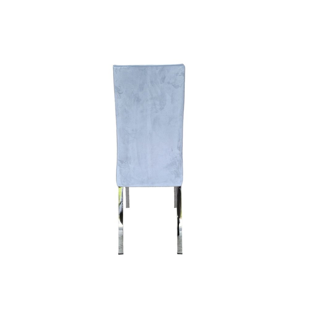 Loto Set Of 2 Dining Chair In Light Gray Velvet Fabric. Picture 2
