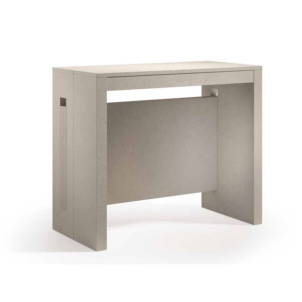 Erika Extendable Console Table In Beige Textured Melamine. Picture 1