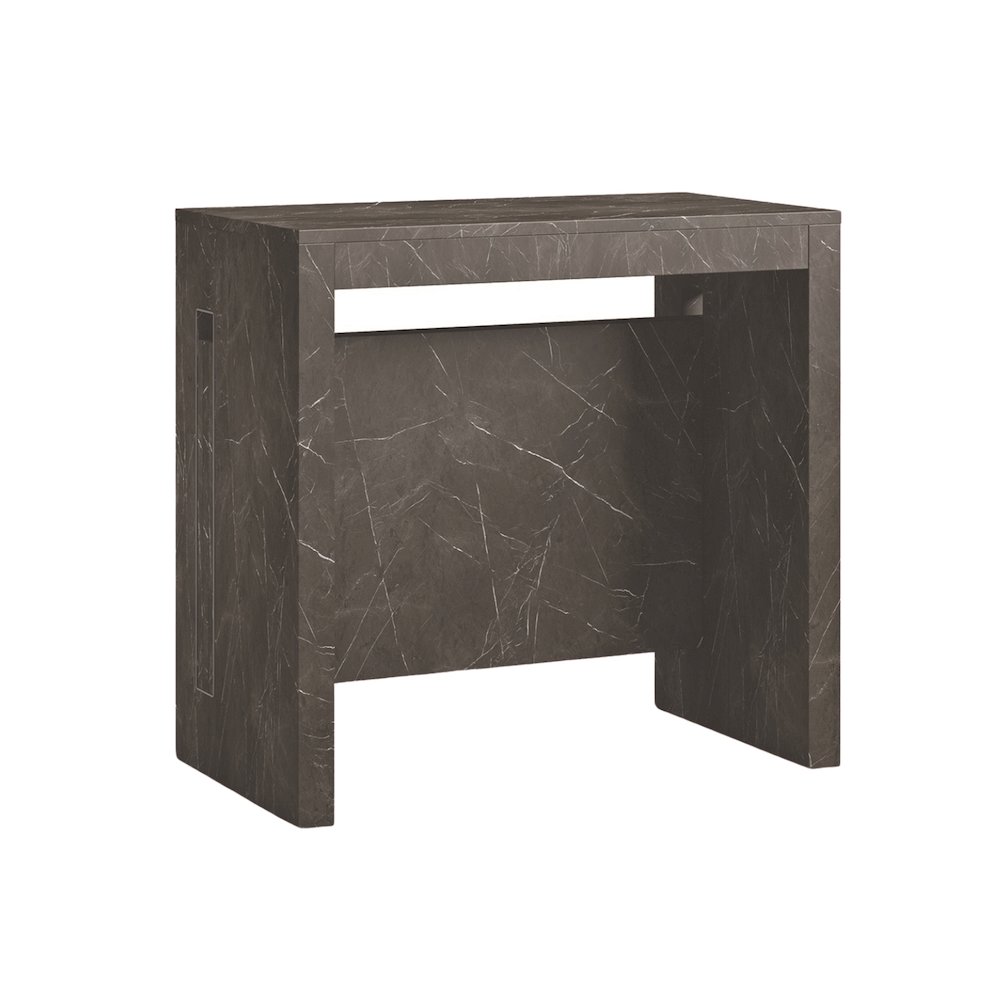 Erika Extendable Console Table In Black Marbled Melamine. Picture 1