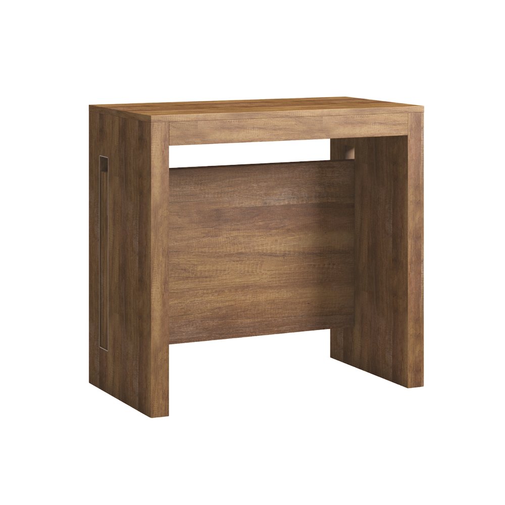 Erika Extendable Console Table In Walnut Veneer. Picture 4