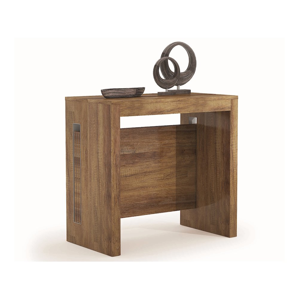 Erika Extendable Console Table In Walnut Veneer. Picture 2
