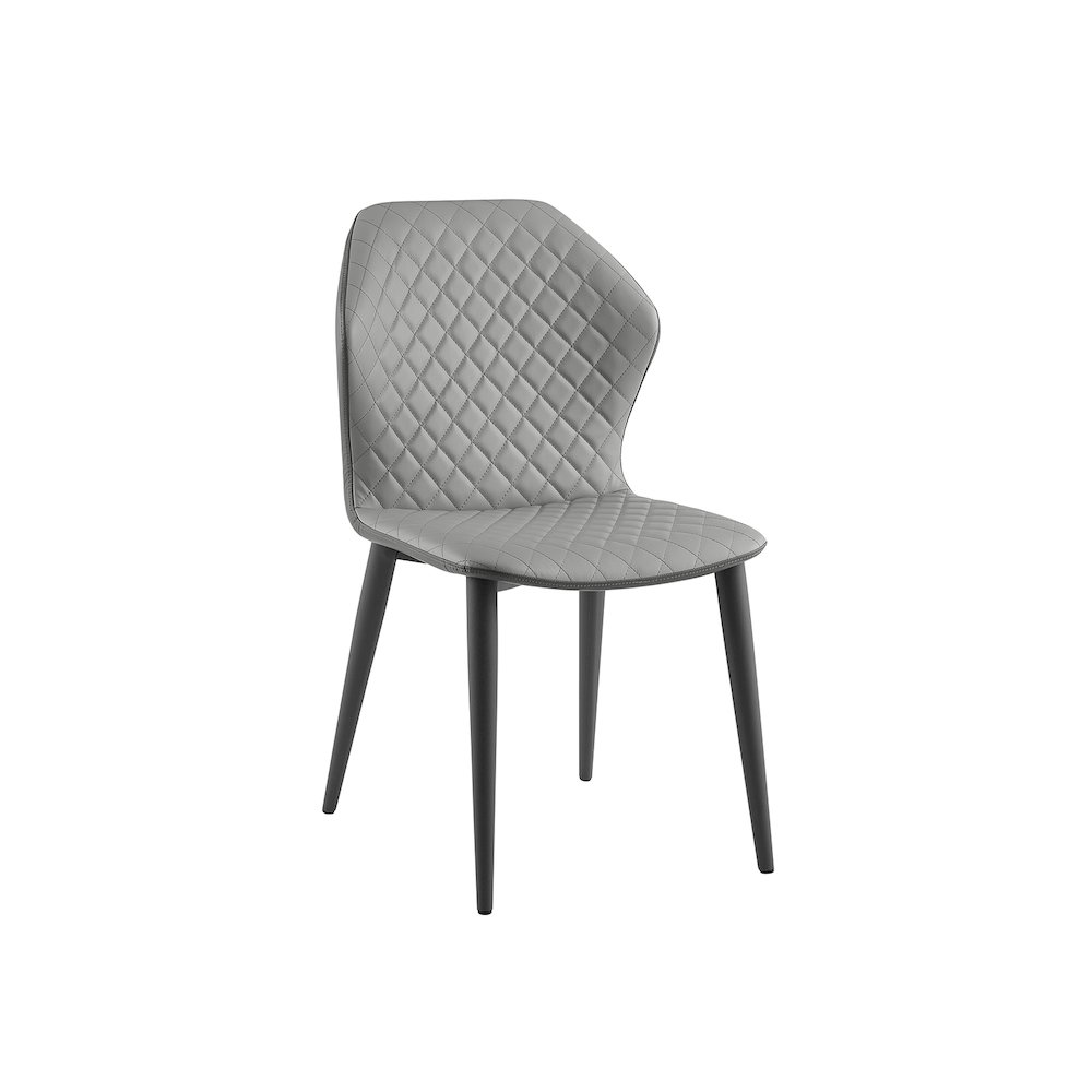 Olivia Set Of 2 Dining Chair In Gray Pu Leather. Picture 2