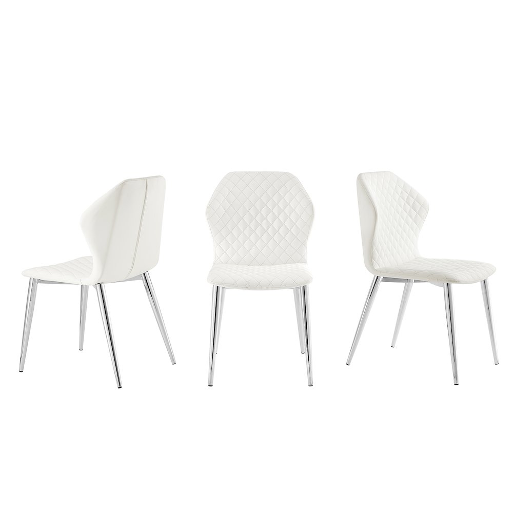 Olivia Set Of 2 Dining Chair In White Pu Leather. Picture 1