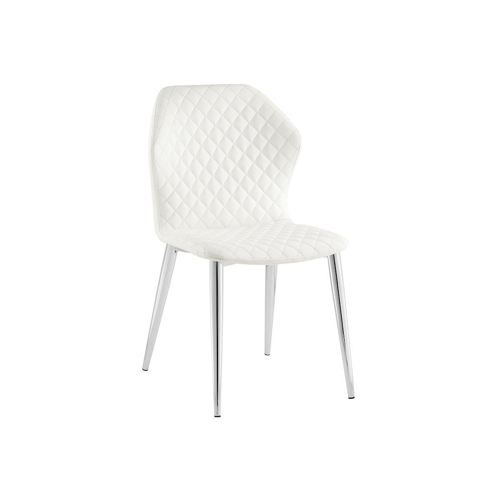 Olivia Set Of 2 Dining Chair In White Pu Leather. Picture 2