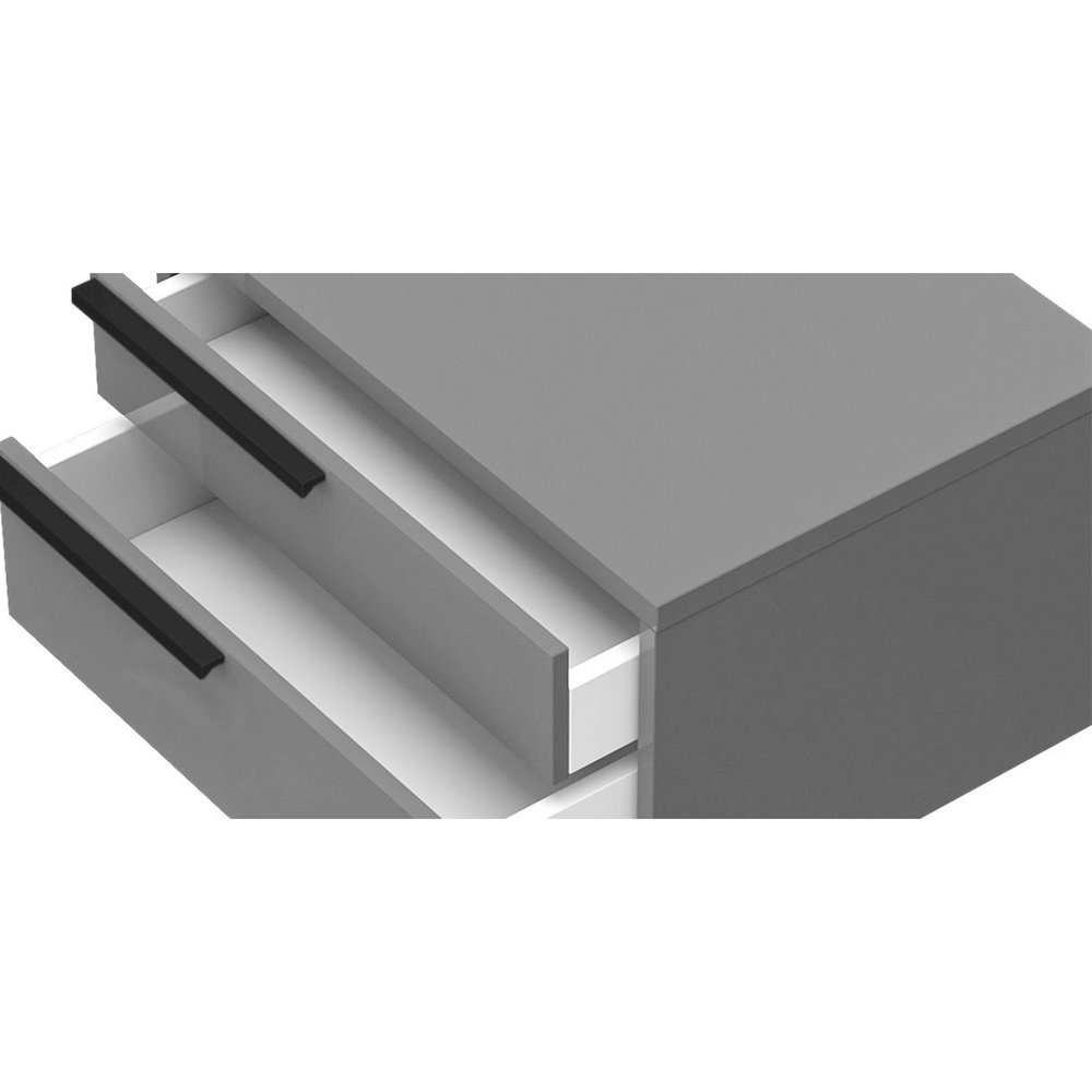 Carter Left Nightstand In Gray Matte. Picture 5