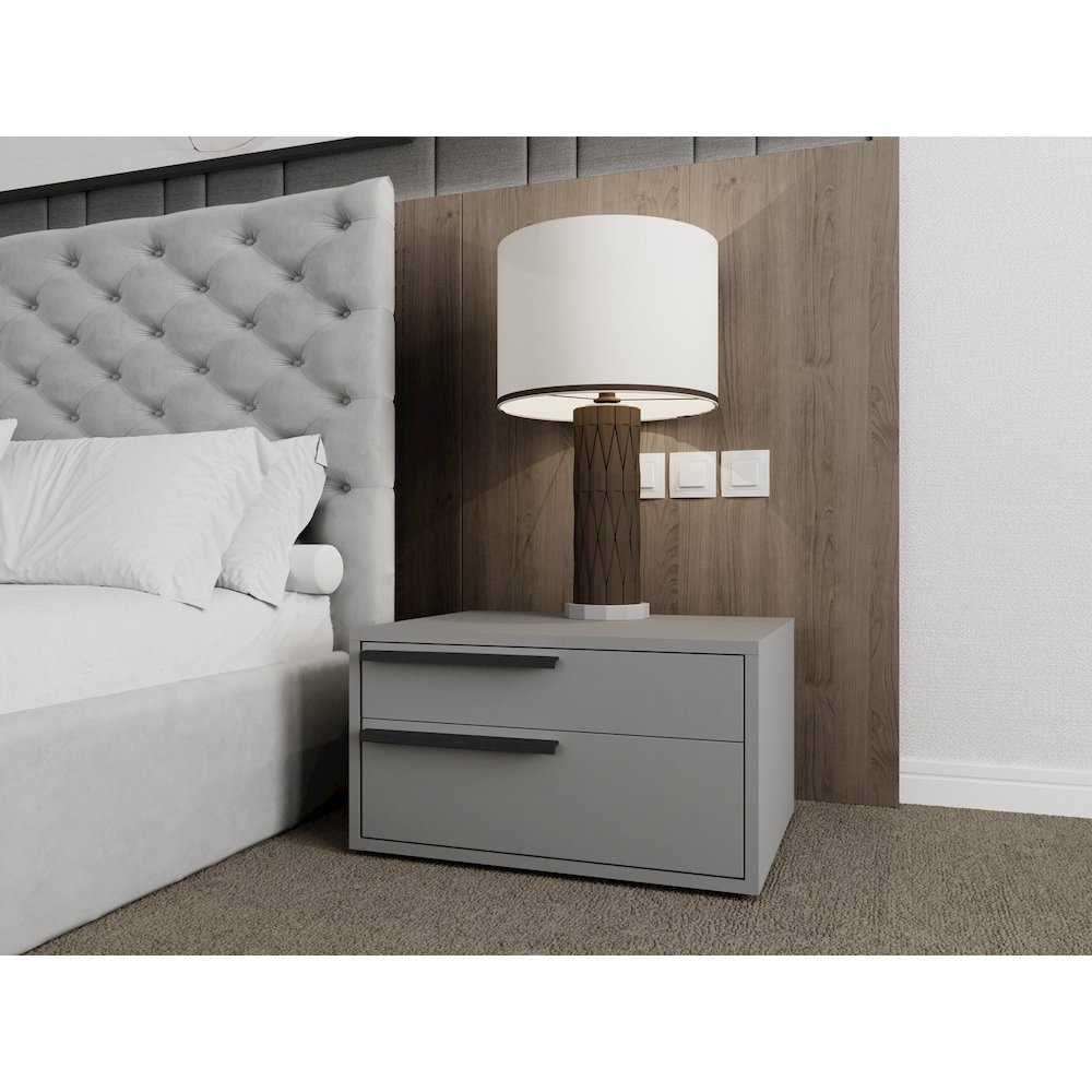 Carter Left Nightstand In Gray Matte. Picture 3