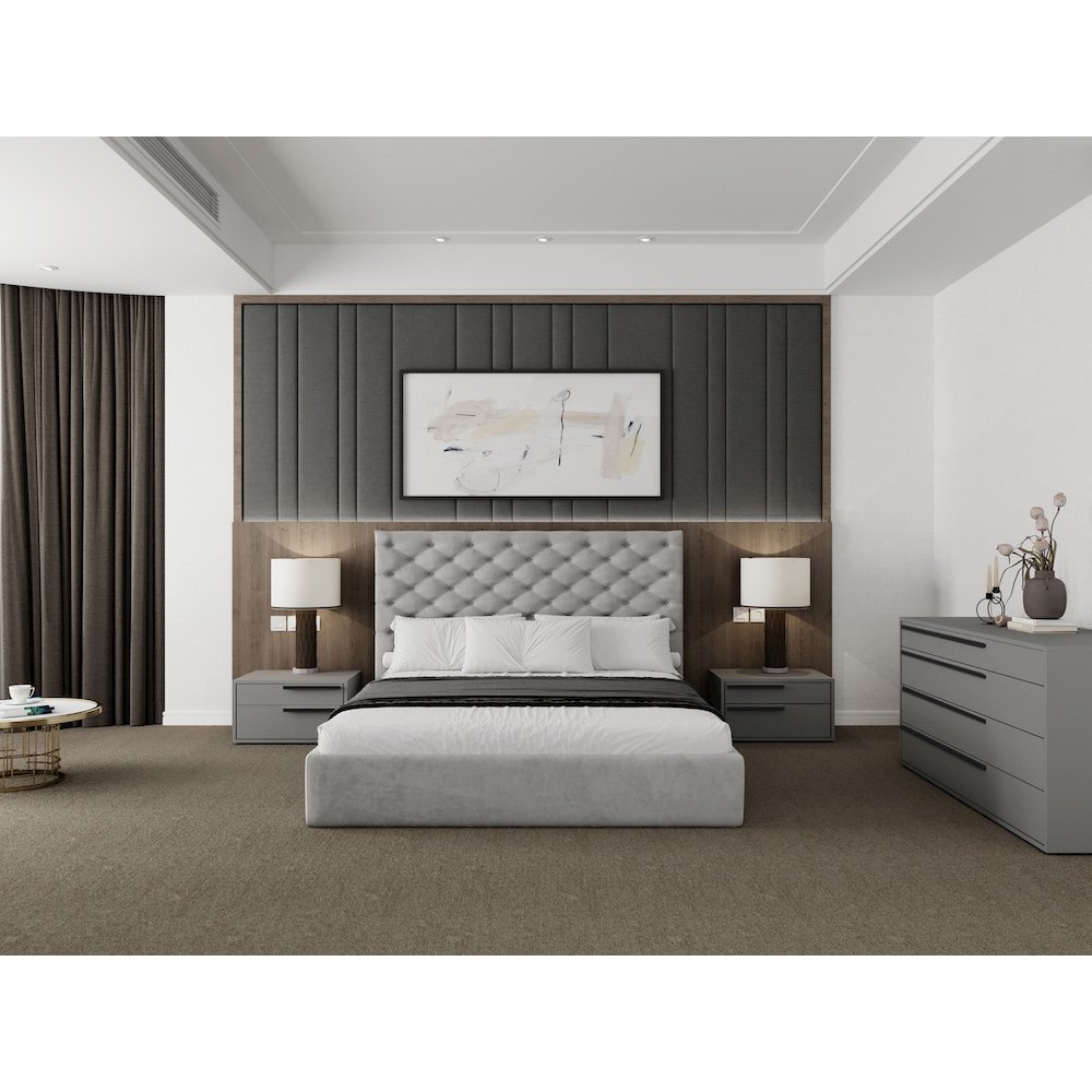 Carter Left Nightstand In Gray Matte. Picture 4