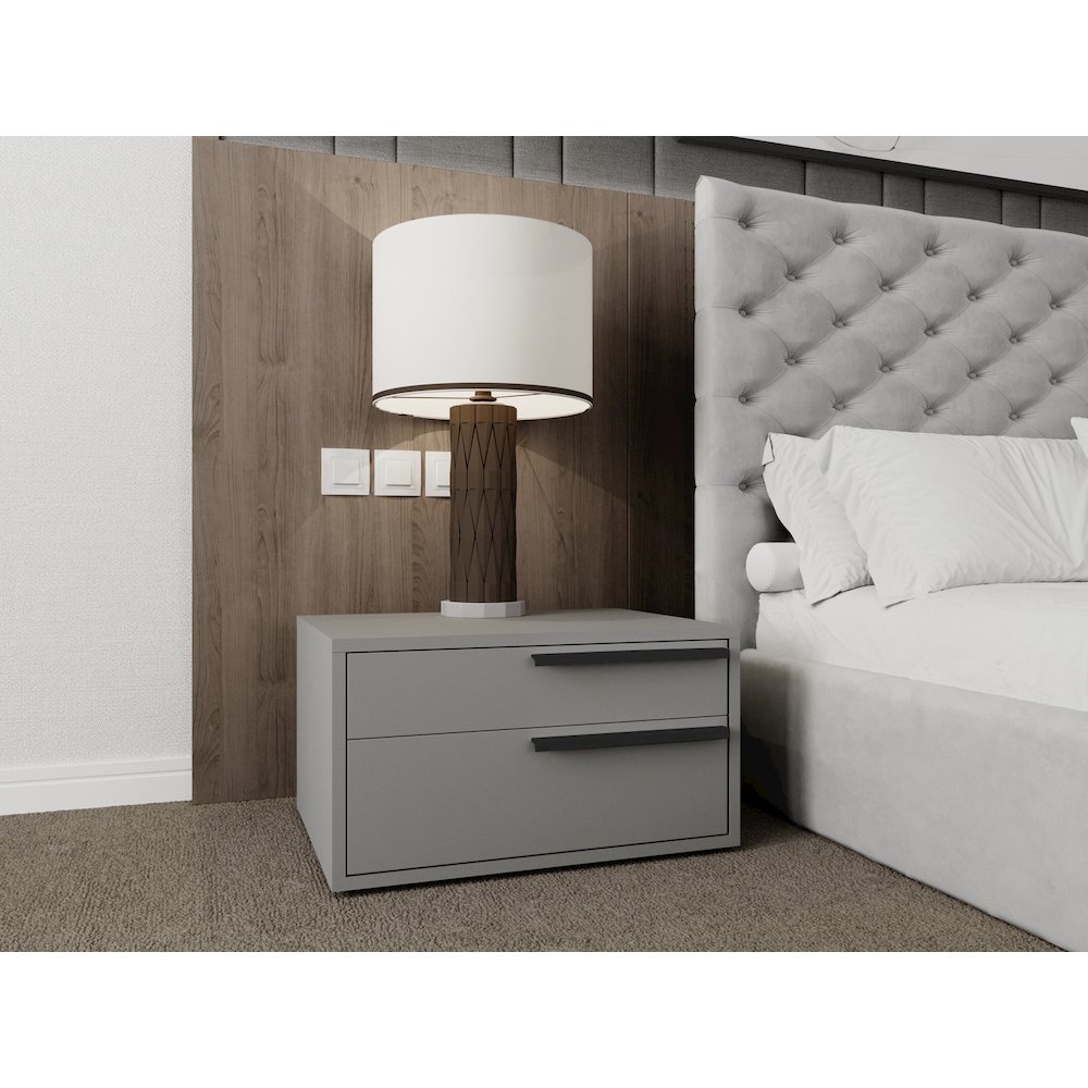 Carter Right Nightstand In Gray Matte. Picture 3