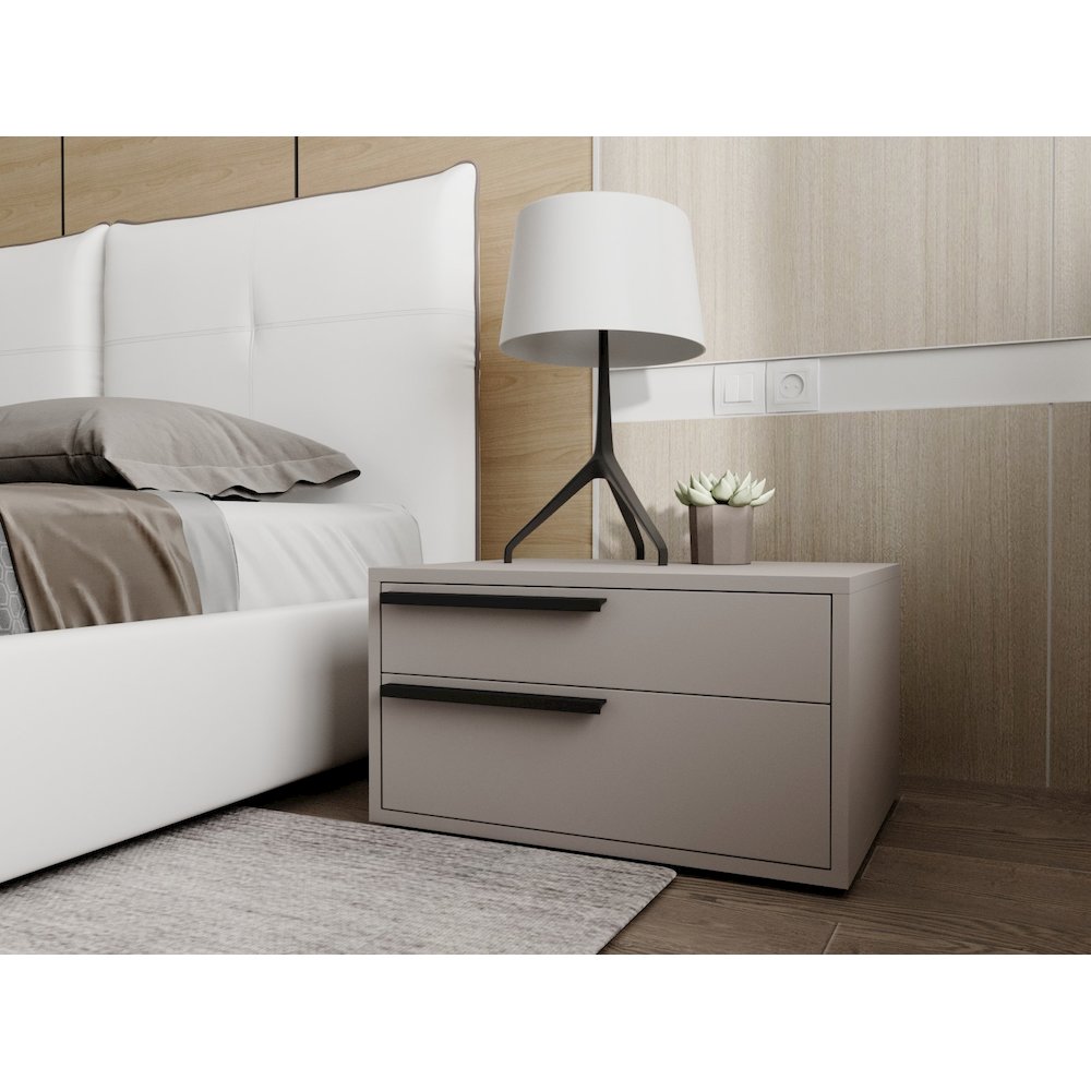 Carter Left Nightstand In Taupe Matte. Picture 3