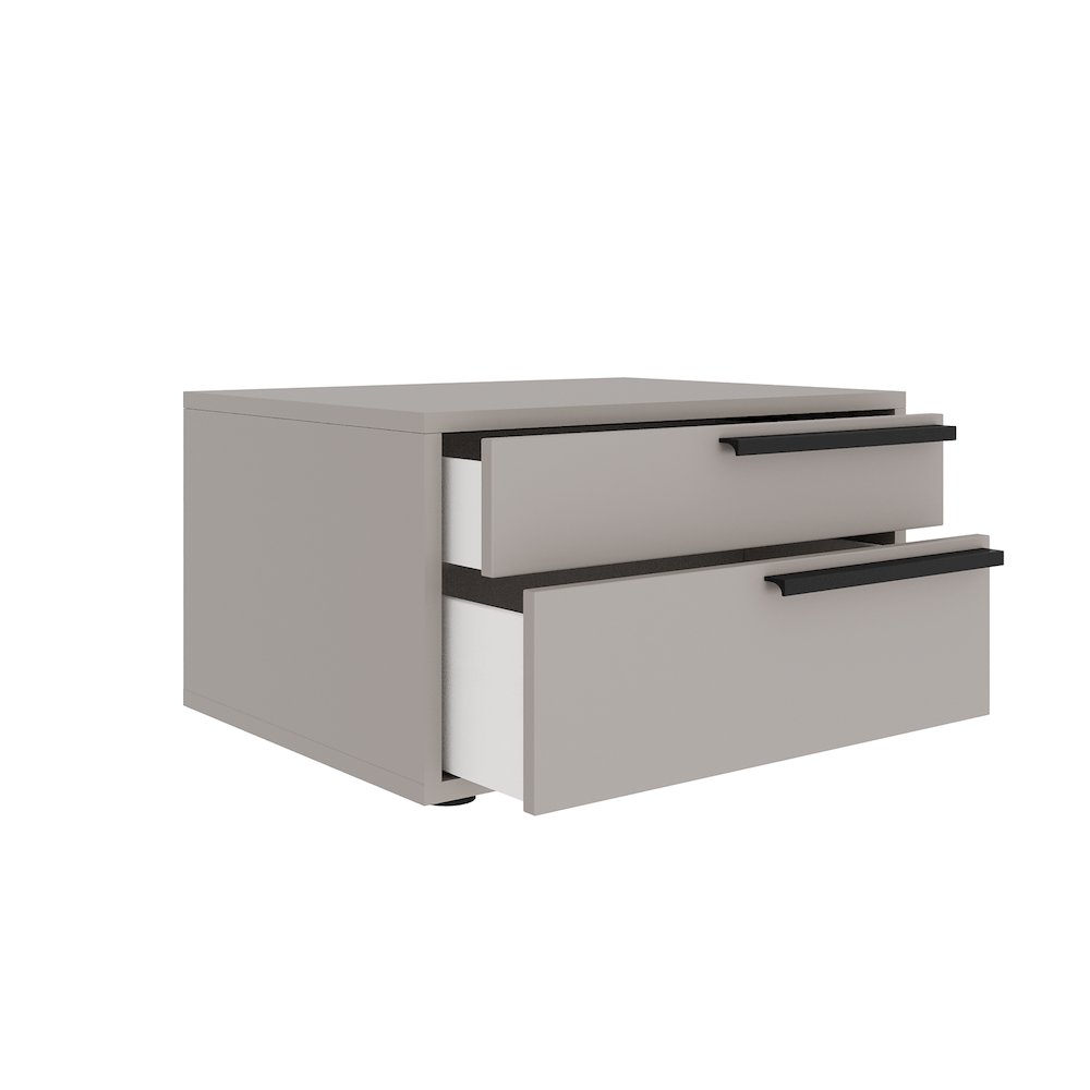 Carter Right Nightstand In Taupe Matte. Picture 5