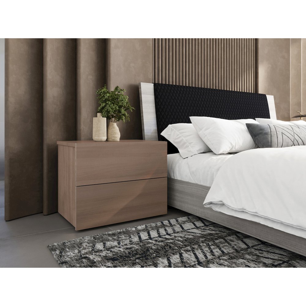 Ayla Nightstand In Brown Elm. Picture 4