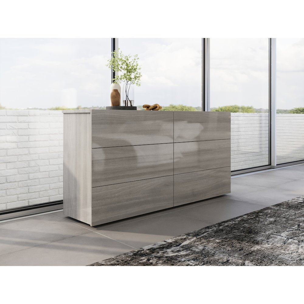 Ayla Dresser In Light Gray Oak High Gloss. Picture 4