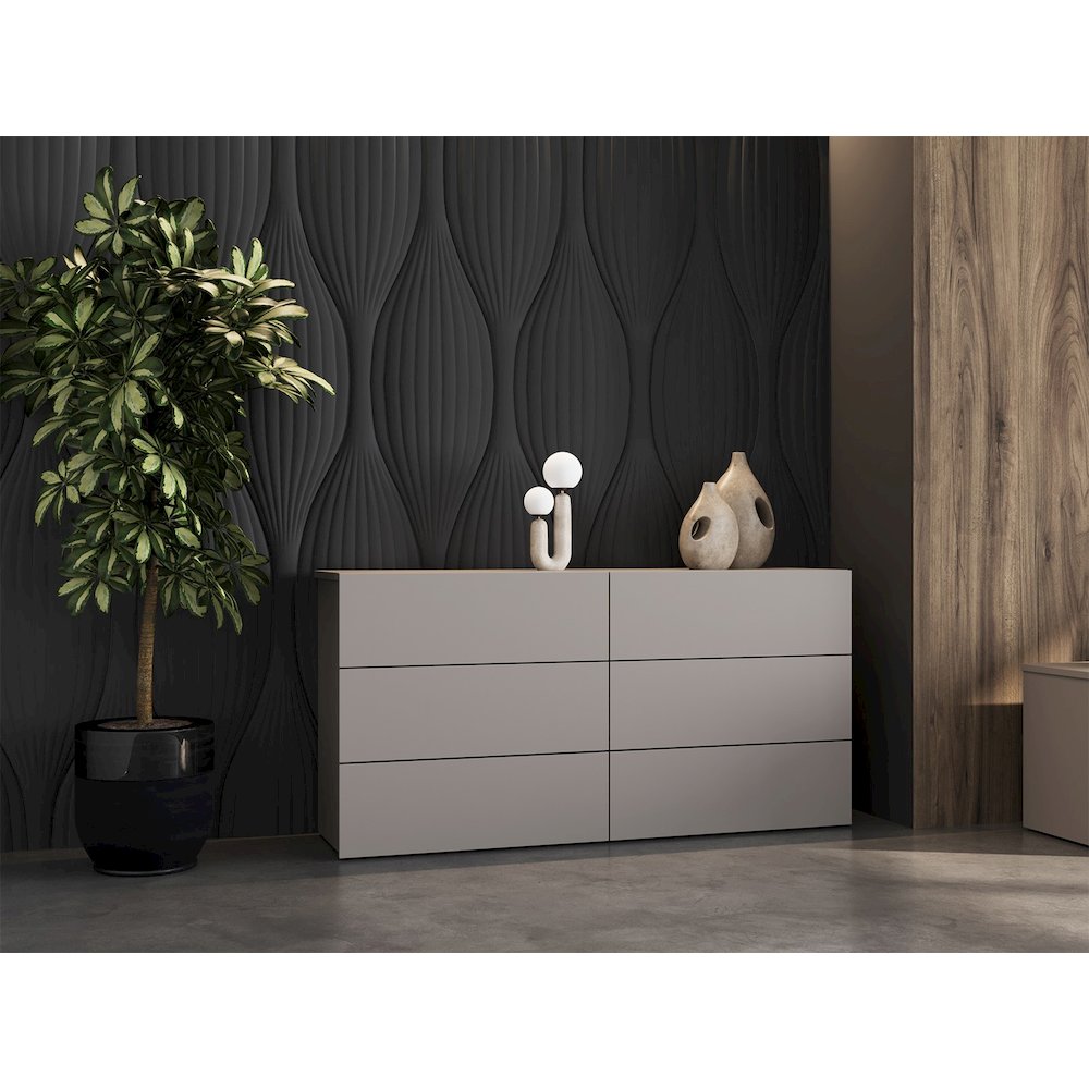 Ayla Dresser In Taupe Matte. Picture 4