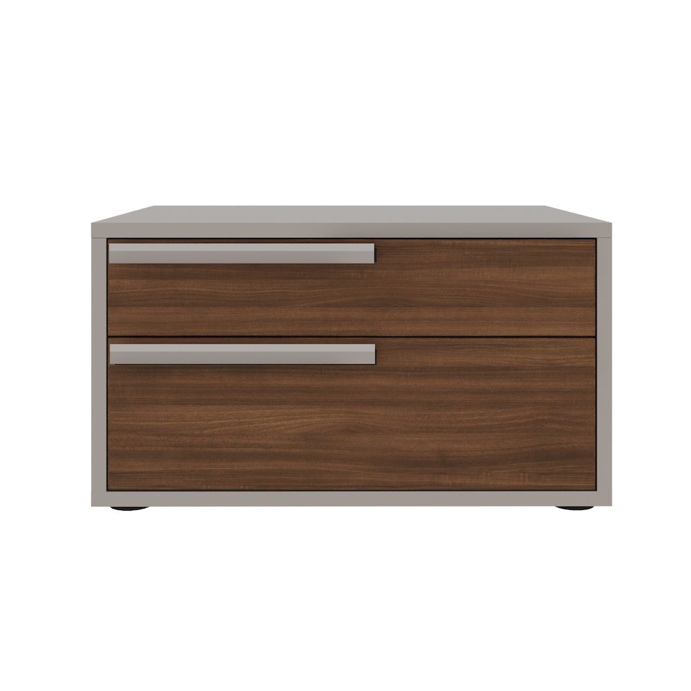 Carter Il Left Nightstand In Walnut-Taupe Matte. Picture 1