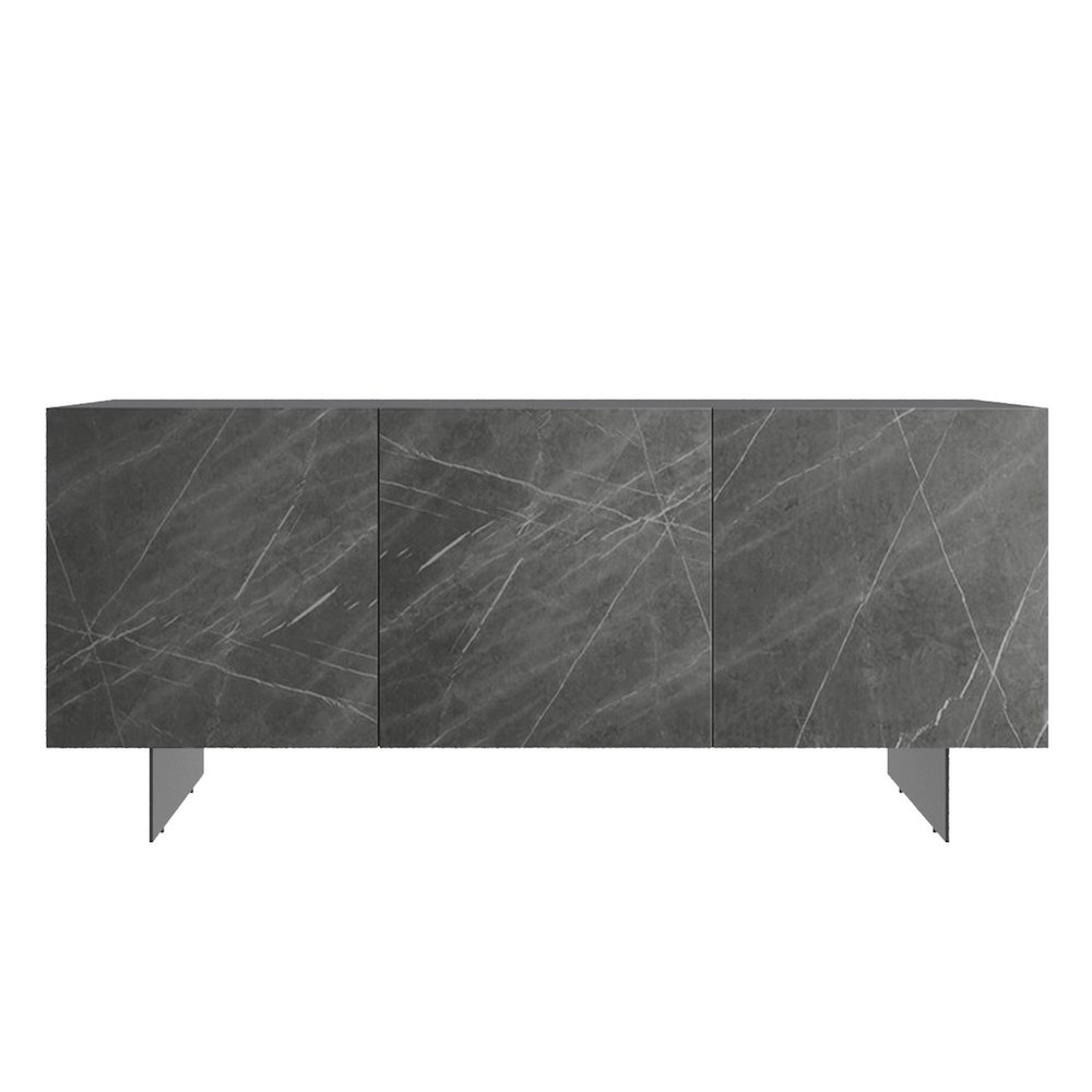 Hugo Buffet In Gray Marbled Porcelain With Storage. Picture 1