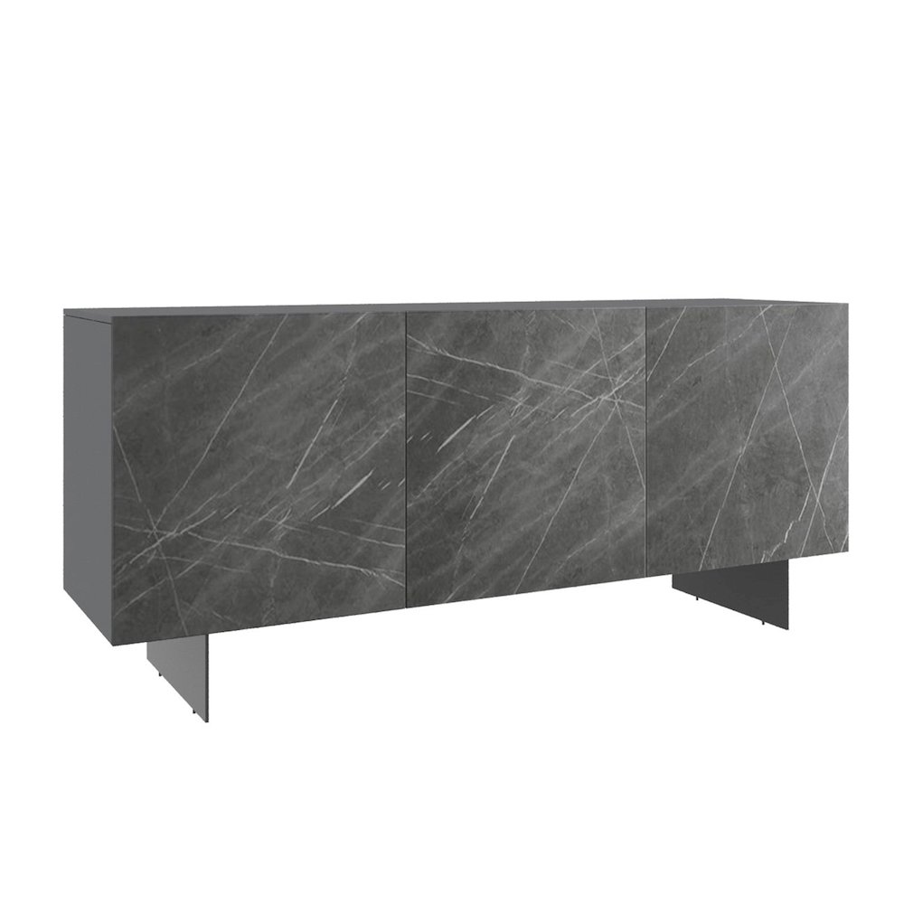 Hugo Buffet In Gray Marbled Porcelain With Storage. Picture 2
