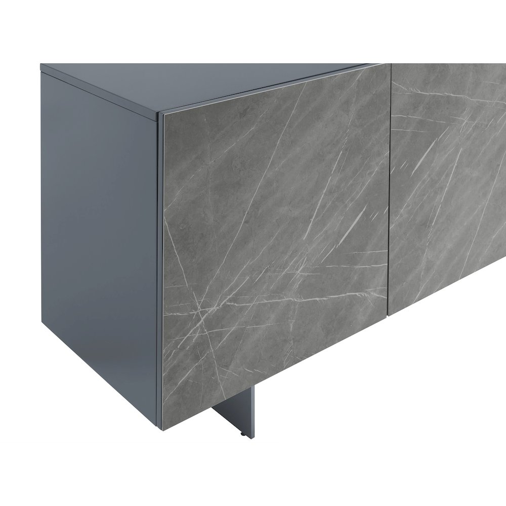 Hugo Buffet In Gray Marbled Porcelain With Storage. Picture 6
