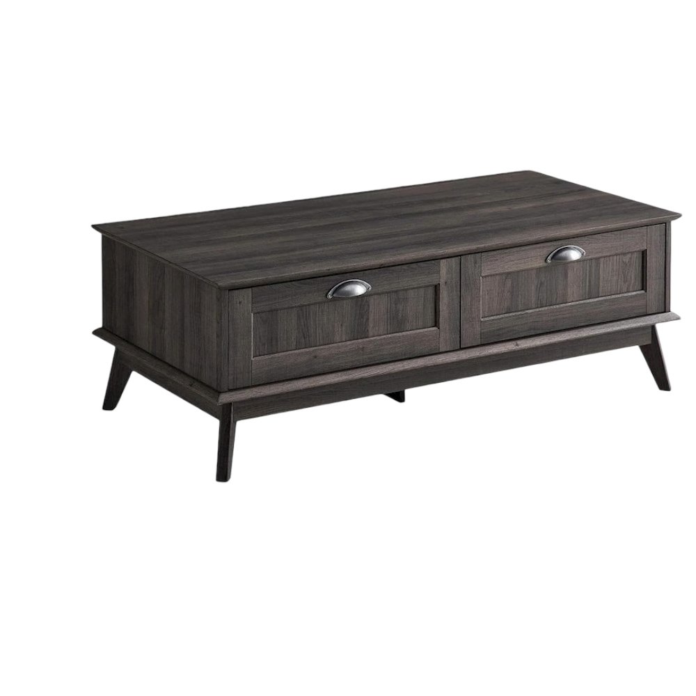 Newport Series Tall Center Coffee Table With Two Fully Extended Drawers. Picture 1