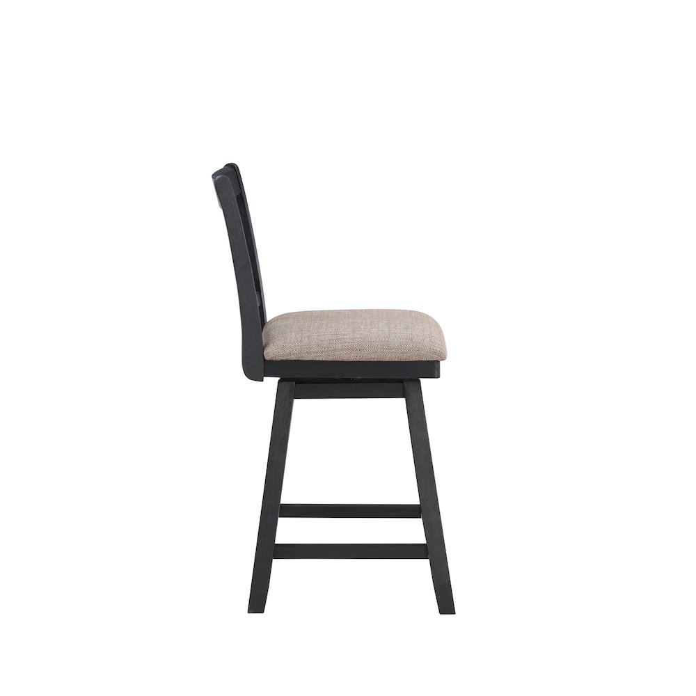 Home 2 Office 24" Brookline Swivel Barstool with Black  Wood Finish. Picture 7