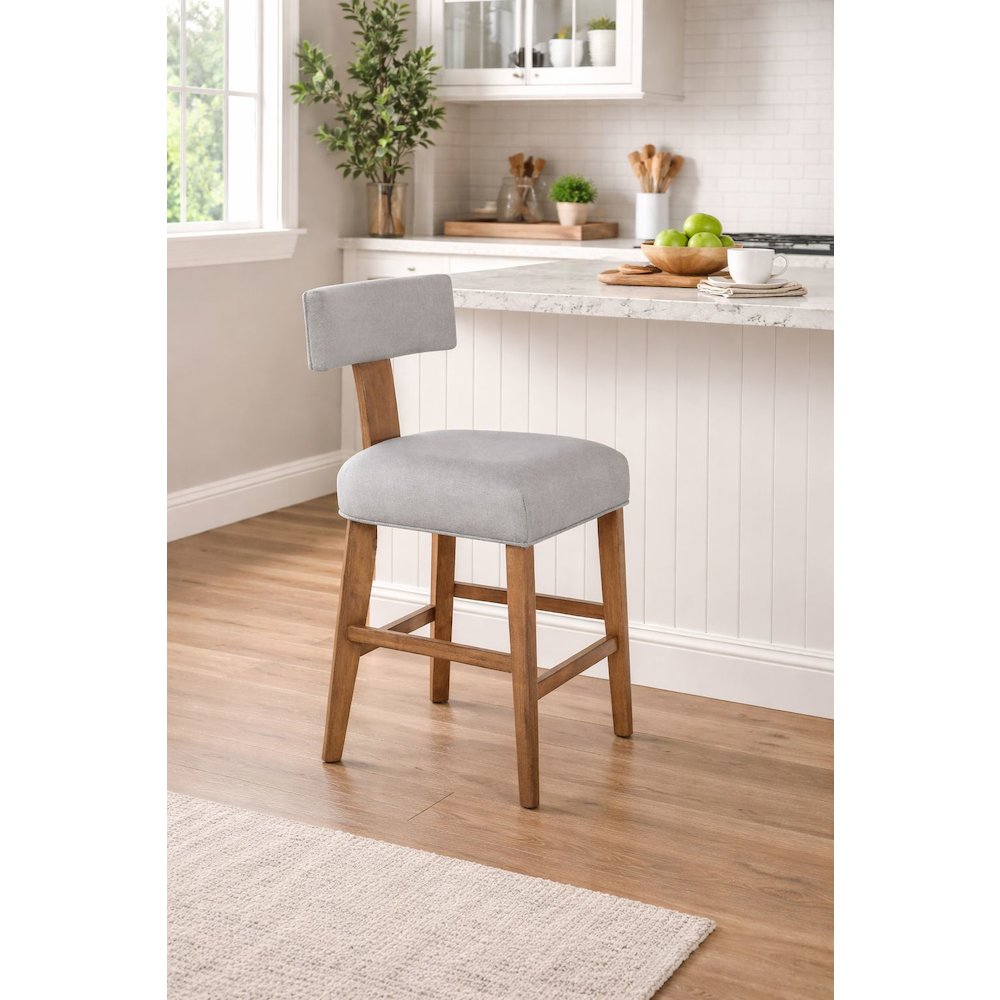 Thalia T-Back Counter Stool with Fully Upholstered Cushion. Picture 2