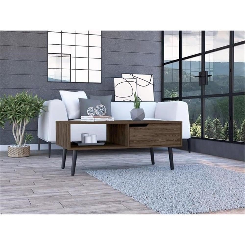 Oslo Coffee Table Dark Walnut MDF. Picture 3