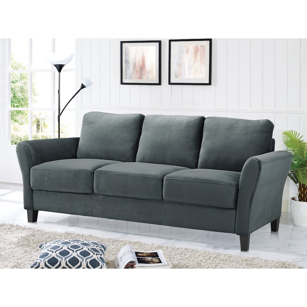 Westin Sofa Rolled Arm Dark Grey. Picture 2