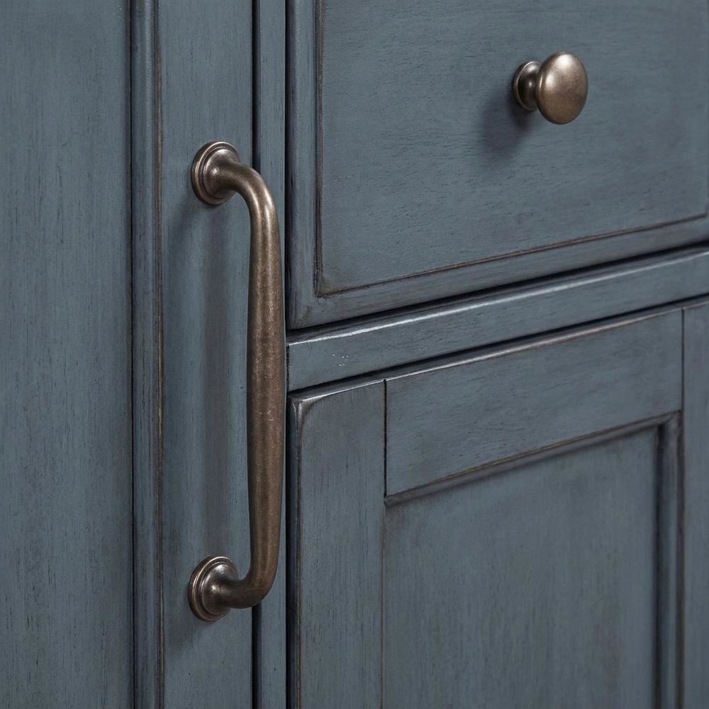 Blue Corduroy Finish Dining Server with Traditional and Coastal Style. Picture 5