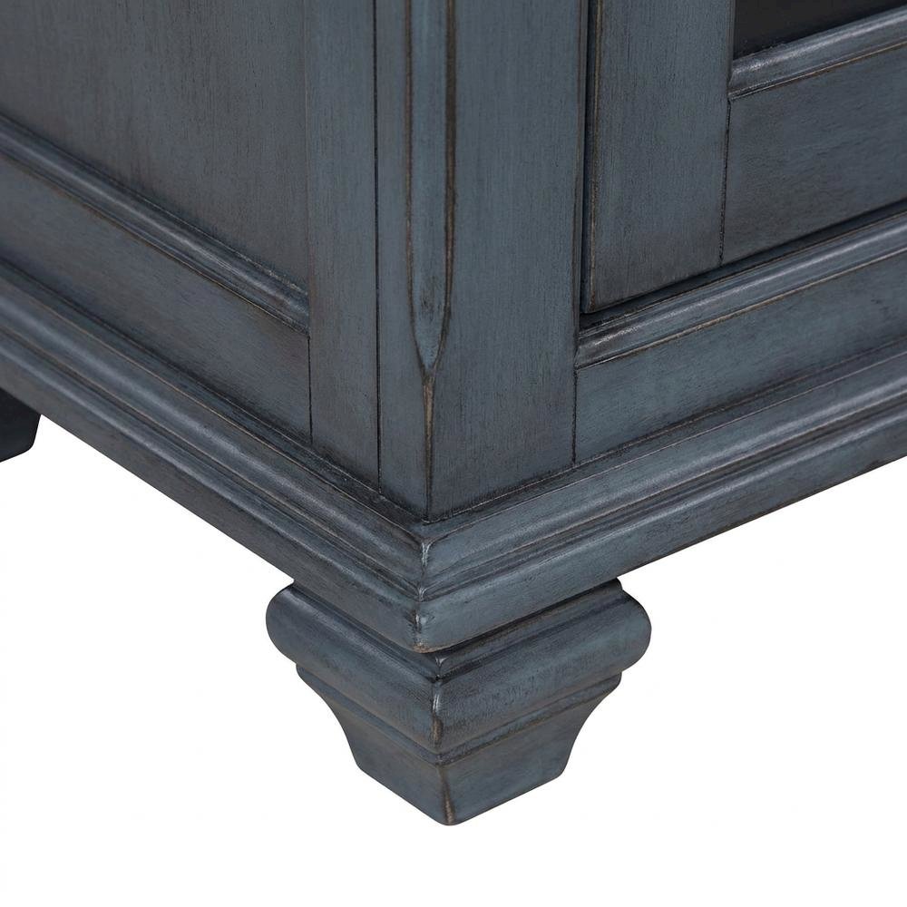 Blue Corduroy Finish Dining Server with Traditional and Coastal Style. Picture 6