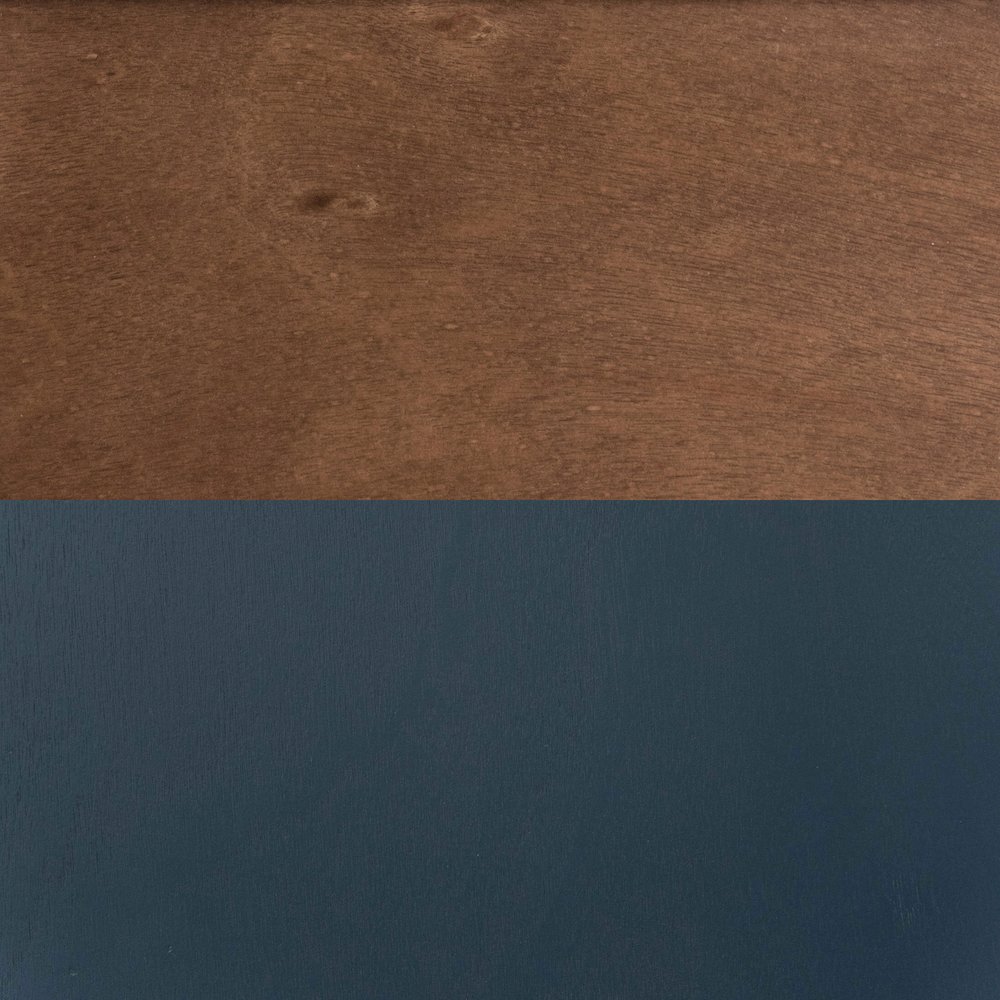 83 inch Fireplace TV Stand, For TVs up to 95 inches, Blue and Bourbon Finish. Picture 8