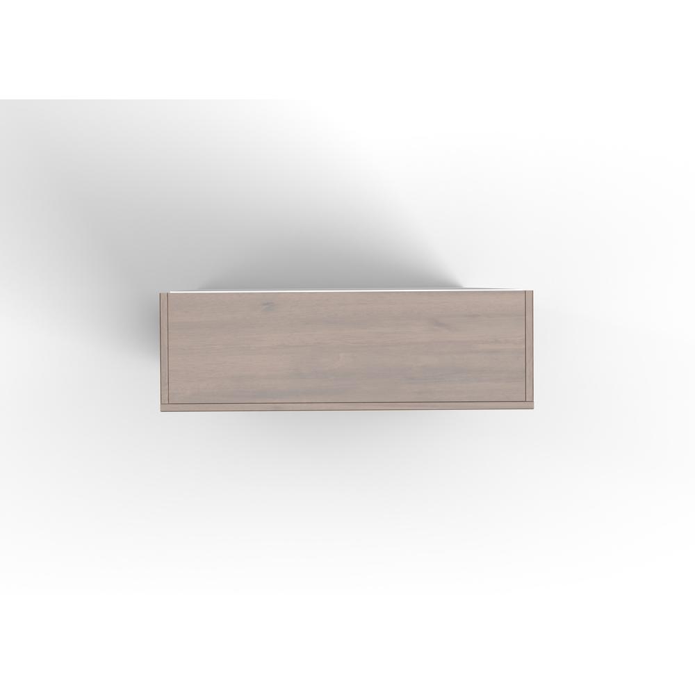 5-Shelf White Wash and Barnwood Finish Solid Wood Bookshelf. Picture 2