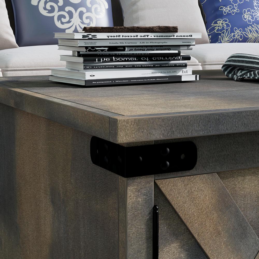 48 in. No Assembly Required Barnwood Finish Solid Wood Coffee Table. Picture 4