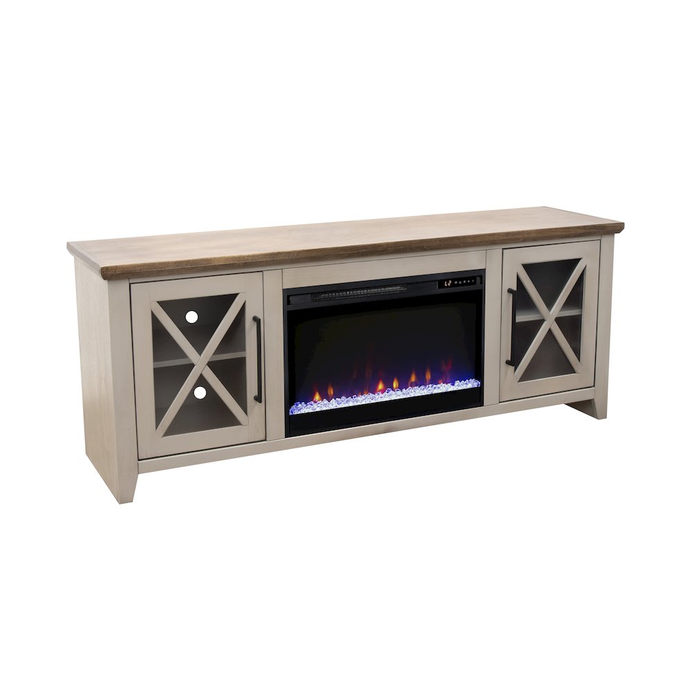 66 inch Fireplace TV Stand, For TVs up to 80 inches,Sandstone and Bourbon Finish. Picture 4