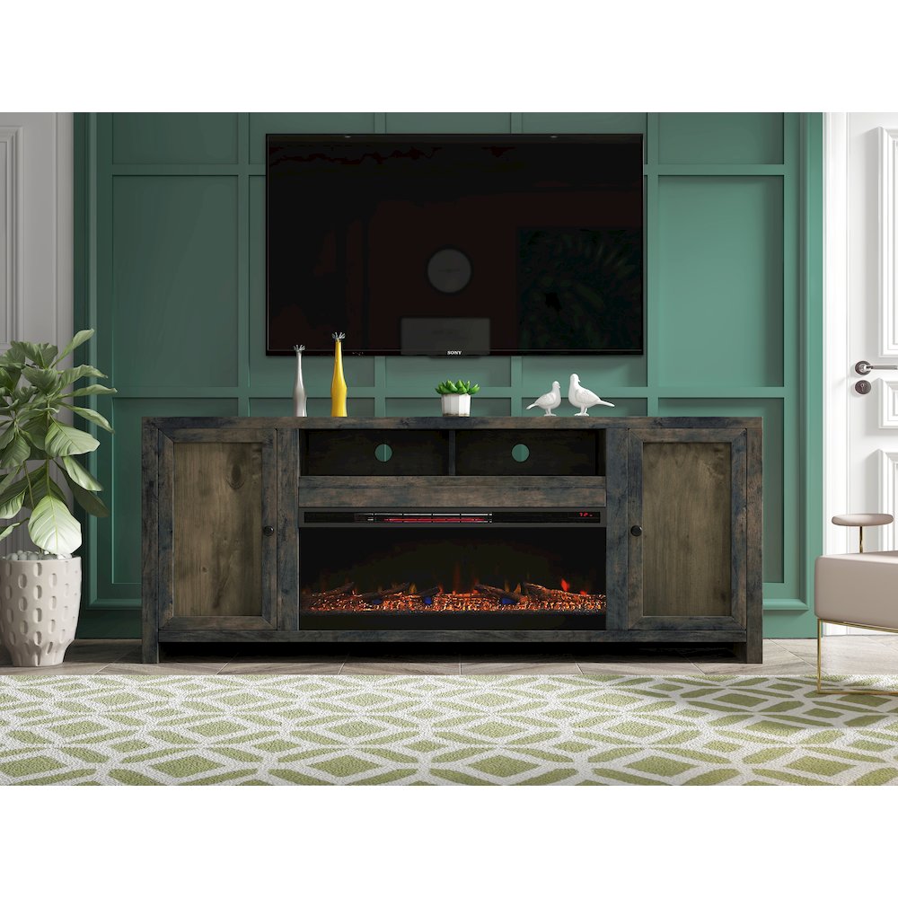 Joshua Creek 83 inch Electric Fireplace TV Stand for TVs up to 95 inches. Picture 2