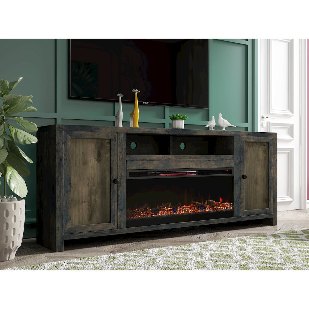 Joshua Creek 83 inch Electric Fireplace TV Stand for TVs up to 95 inches. Picture 3
