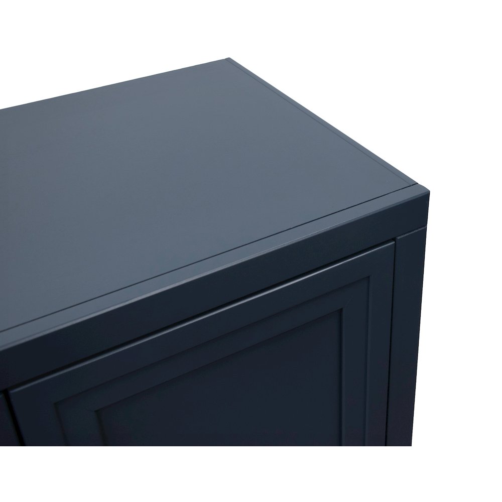 Nora Modular 2-Door Base Cabinet, Blue Denim and Whiskey Finish. Picture 6
