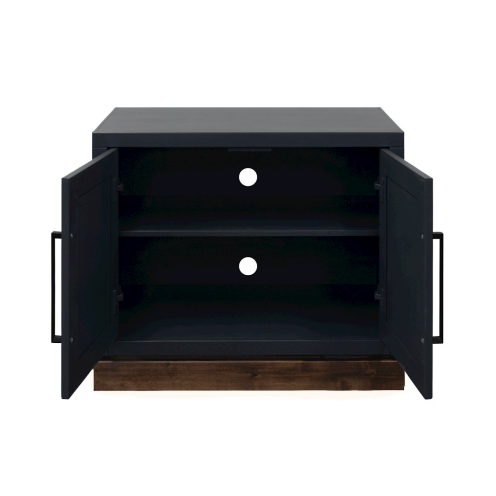Nora Modular 2-Door Base Cabinet, Black and Whiskey Finish. Picture 3