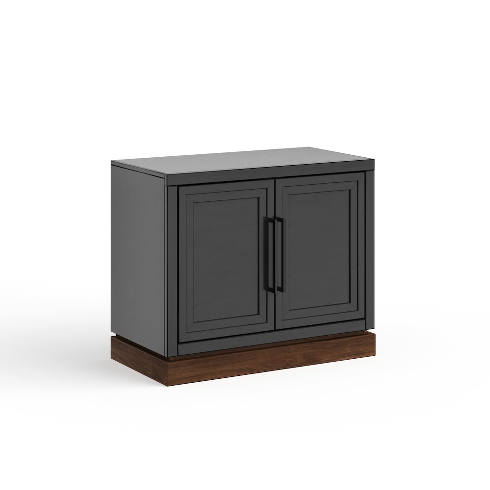 Nora Modular 2-Door Base Cabinet, Black and Whiskey Finish. Picture 5
