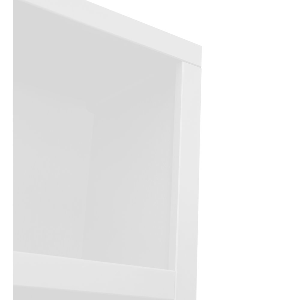 Nora Modular 60 inch High Bookshelf, Jasmine White and Barnwood Finish. Picture 6