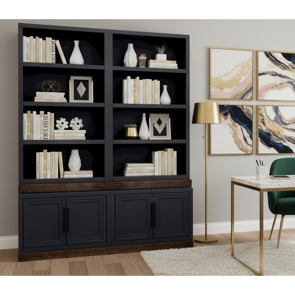 Nora Modular 2-Door Base Cabinet, Black and Whiskey Finish. Picture 7