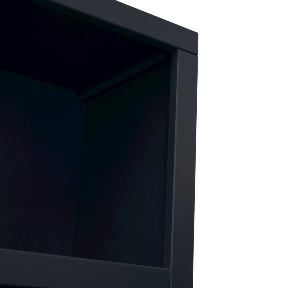 Nora Modular 60 inch High Bookshelf, Black and Whiskey Finish. Picture 6