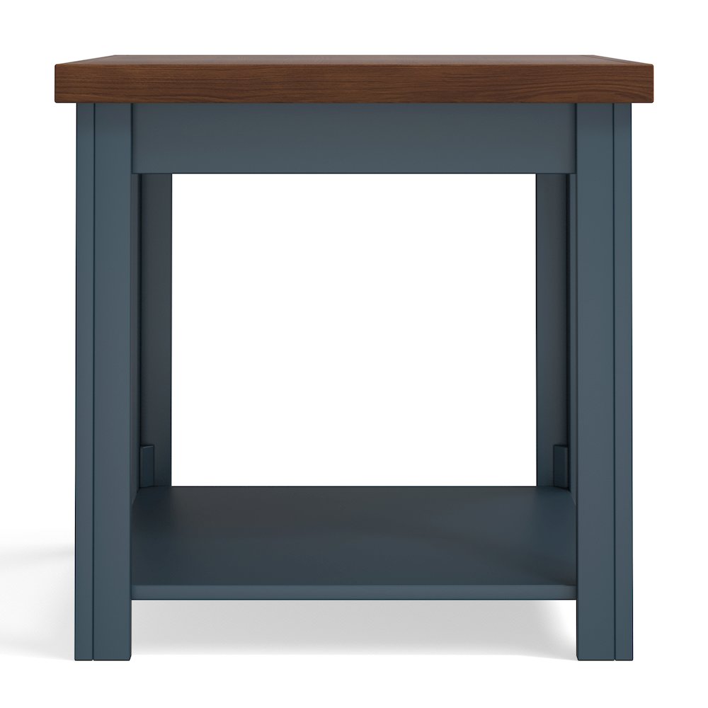 Nantucket 24 inch Side Table, Blue Denim and Whiskey Finish. Picture 5